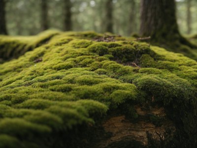 Velvety moss on a woodland rock